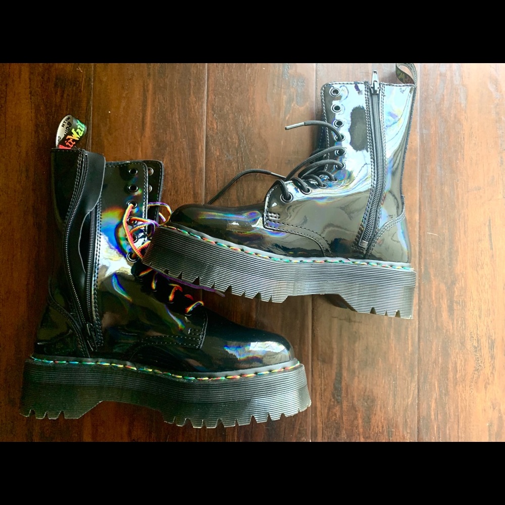 Dr. Martens Jadon Hi Rainbow Black
